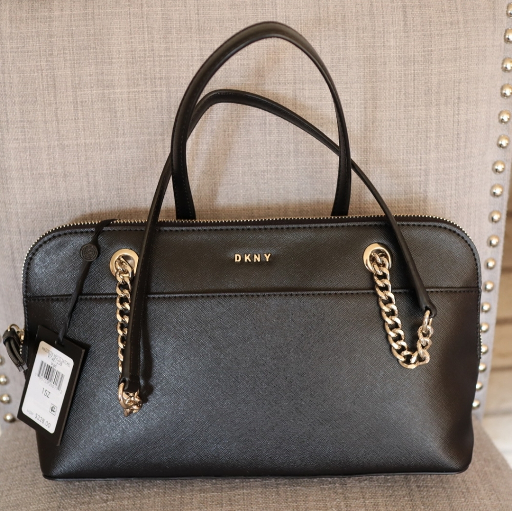 Black leather DKNY purse NWT